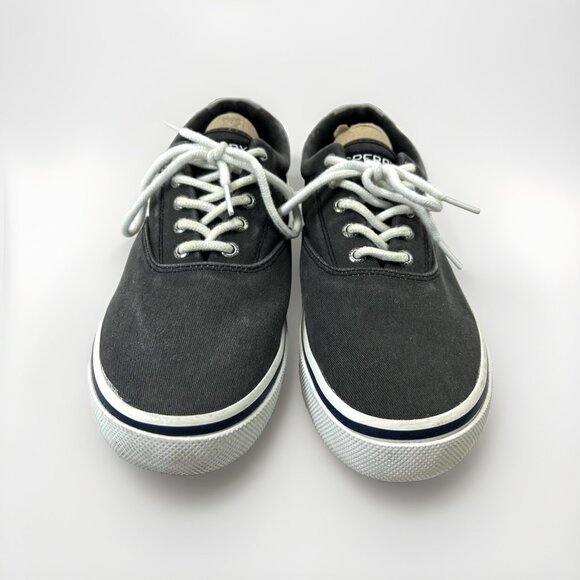 mens sperry topsider canvas shoes/size 10W stately/Charcoal Gray - Picture 2 of 16